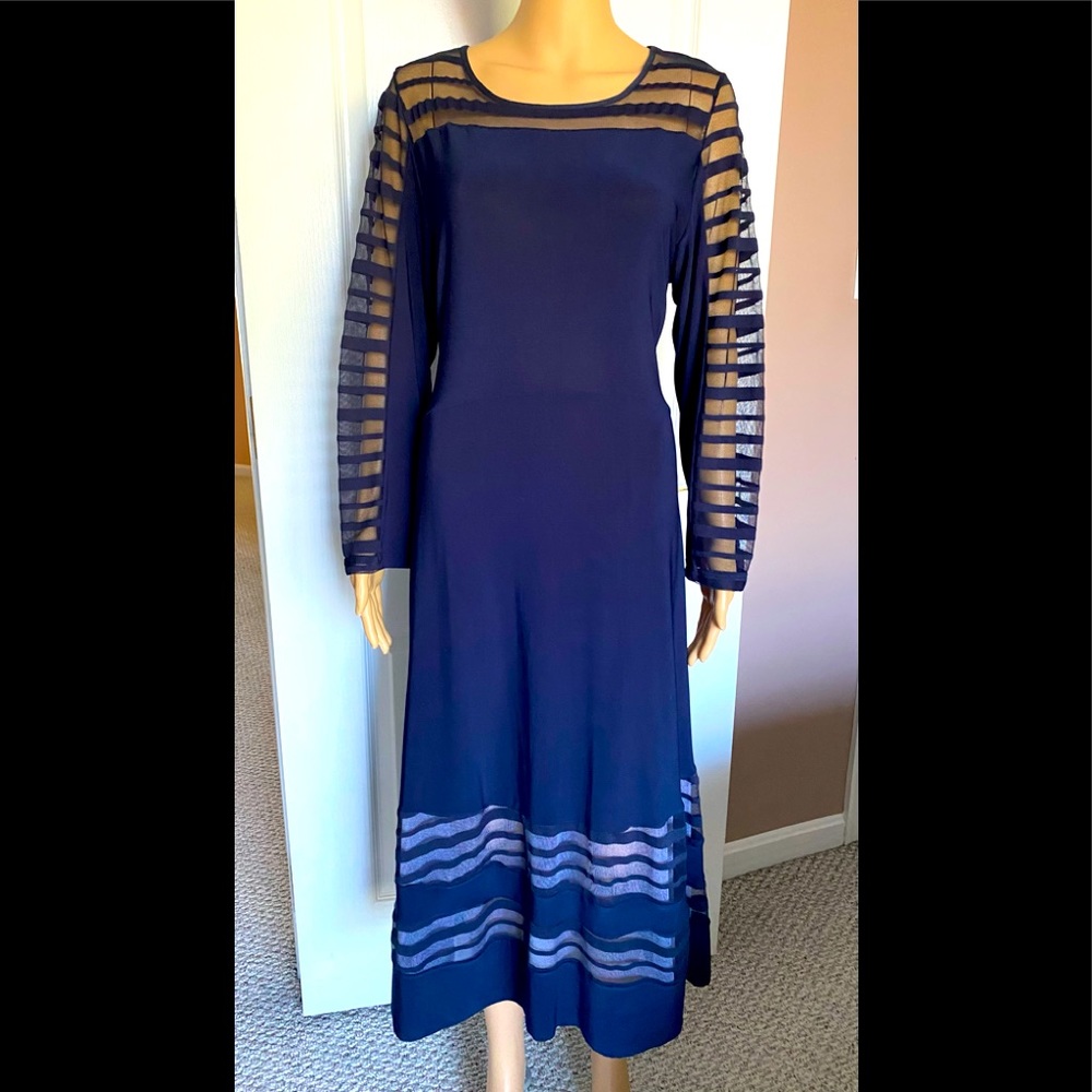 🎉HP🎉Wide Flare with Mesh Insert Maxi Dress